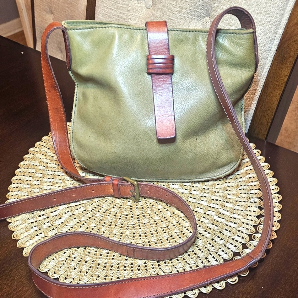 Lucky Brand Green Leather Crossbody Bag